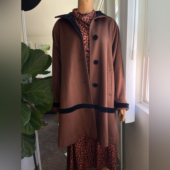 Designs by Projections - Women's Wool Trench with Woven Trim Design, - Picture 2 of 8